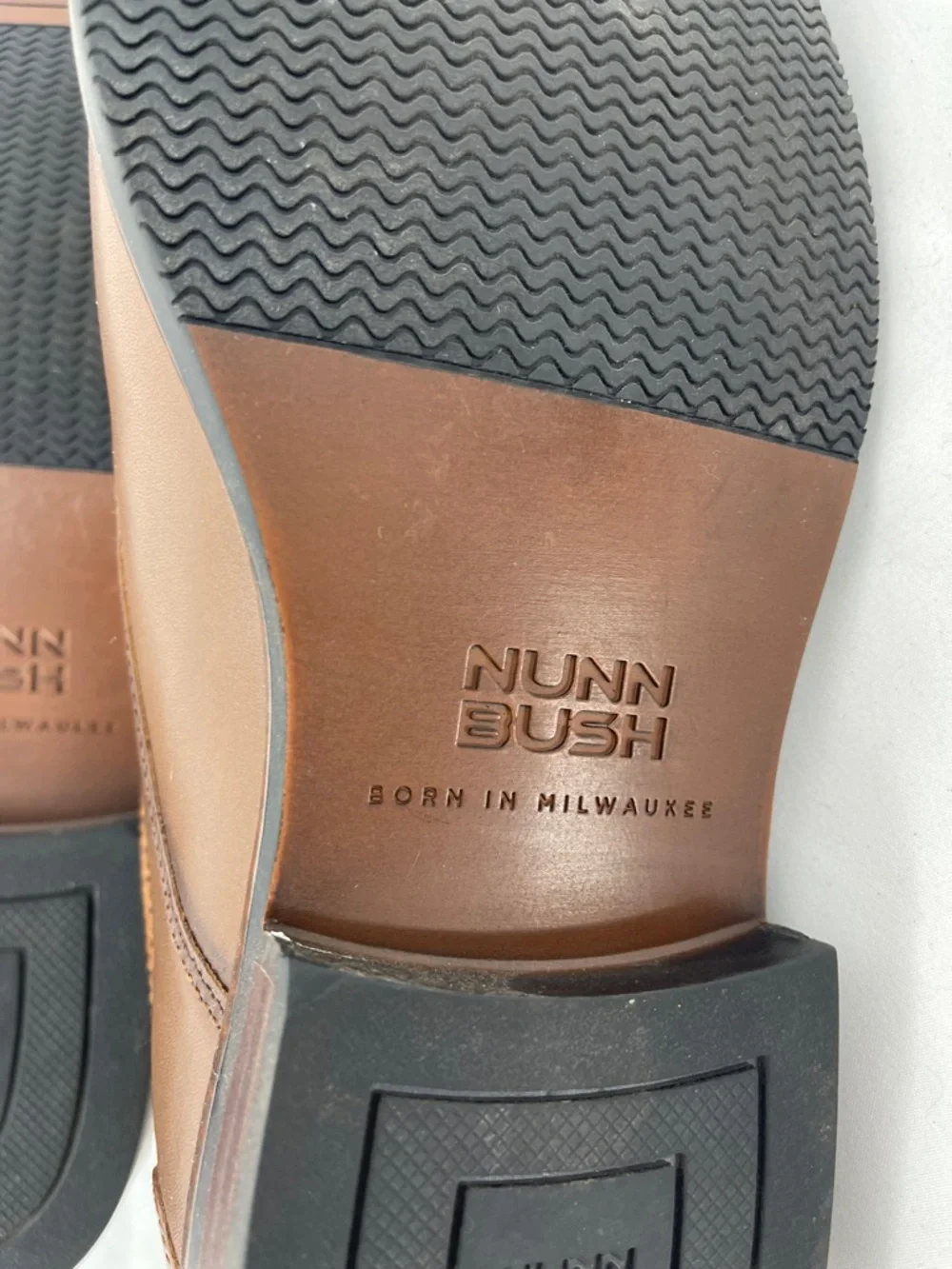 NUNN BUSH SIZE 9.5W Men's Brown Leather Cap-Toe OXFORD Dress Shoes